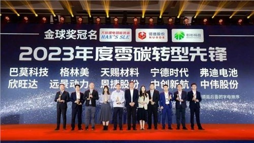 BJL平台集团股份荣获“2023 高工金球奖——年度零碳转型先锋”